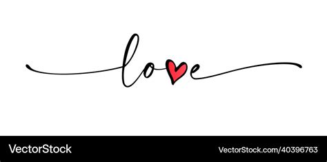 Love Continuous Line Cursive Text Royalty Free Vector