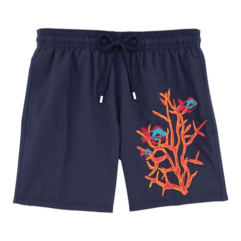 Vilebrequin Coral And Fish Embroidery Swimwear Motu Navy