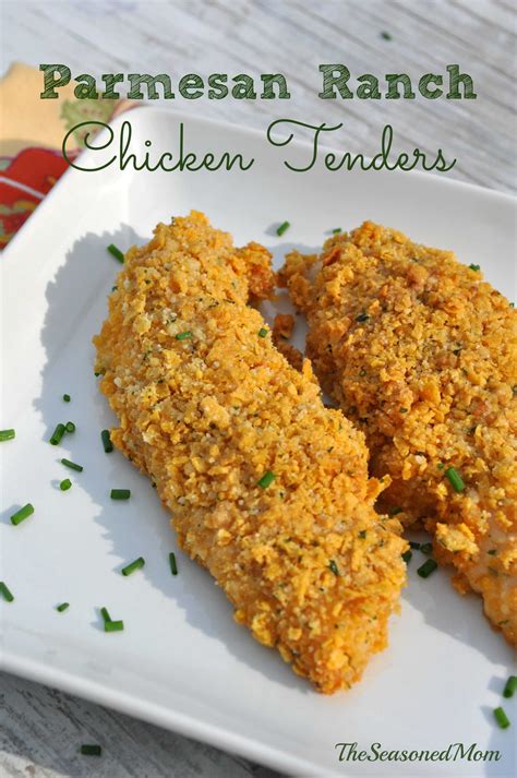 Oven baked chicken tenders, it's what's for dinner. Parmesan Ranch Chicken Tenders - The Seasoned Mom