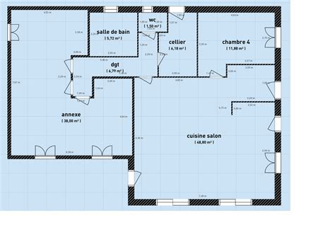 Plan maison 4 chambres 100m2. plan de maison 90 m