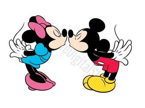 Mickey And Minnie Kissing Svg Mouse Svg Cut File Digital Etsy España