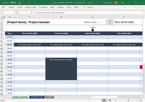Simple Excel Schedule Template