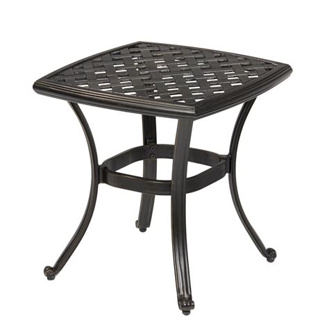 Dimar garden outdoor coffee table wicker patio furniture conversation set lawn garden tea table rattan patio coffee tables with glass top (25.2in, mix brown) 4.5 out of 5 stars. Hampton Bay Belcourt Metal Square Outdoor Side Table ...