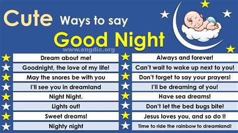 Other Cute Ways To Say Good Night Romantic Ways To Say Good Night To