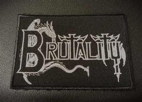 Brutality Us Logo Patch Darkness Shall Rise Productions