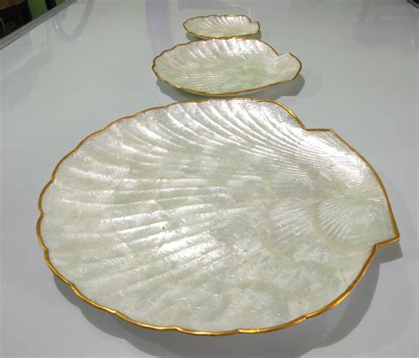 Rounded Shell Shaped Capiz Shell Trays Set Of 3 Made In Etsy