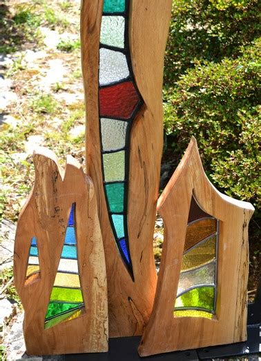 Gallery Stained Leaded Glass Wood Sculptures