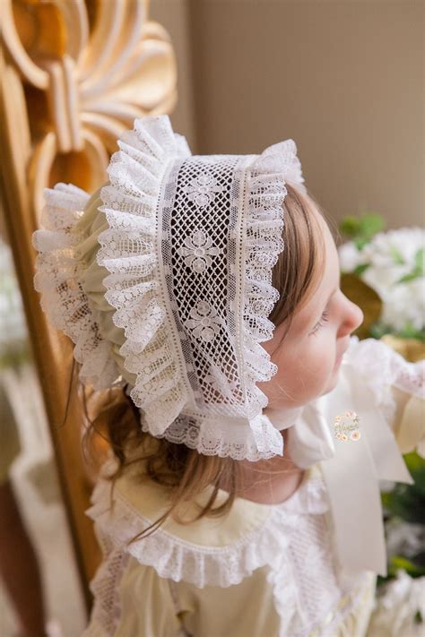 Baptism Hat Baby Bonnet Christening Bonnet Baby Hat Lace Etsy In 2020