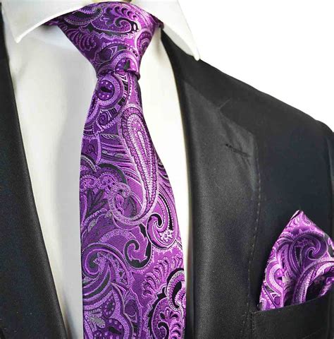 Purple Paisley Silk Tie Set Paul Malone Silk Ties Tie Set Blue
