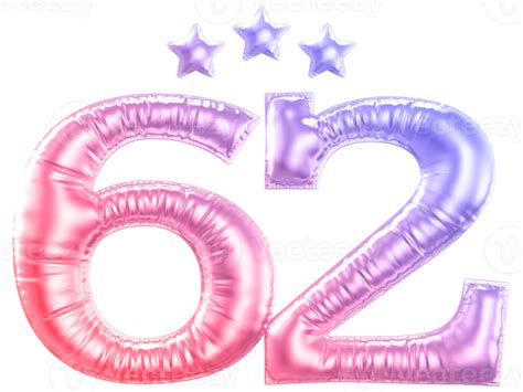 62 Year Anniversary Number Gradient 36308315 Png