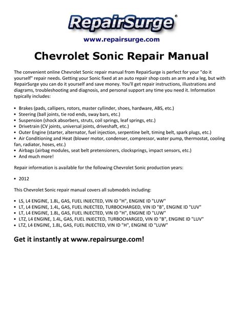 Chevrolet Sonic Repair Manual By Ekim Kaya Issuu