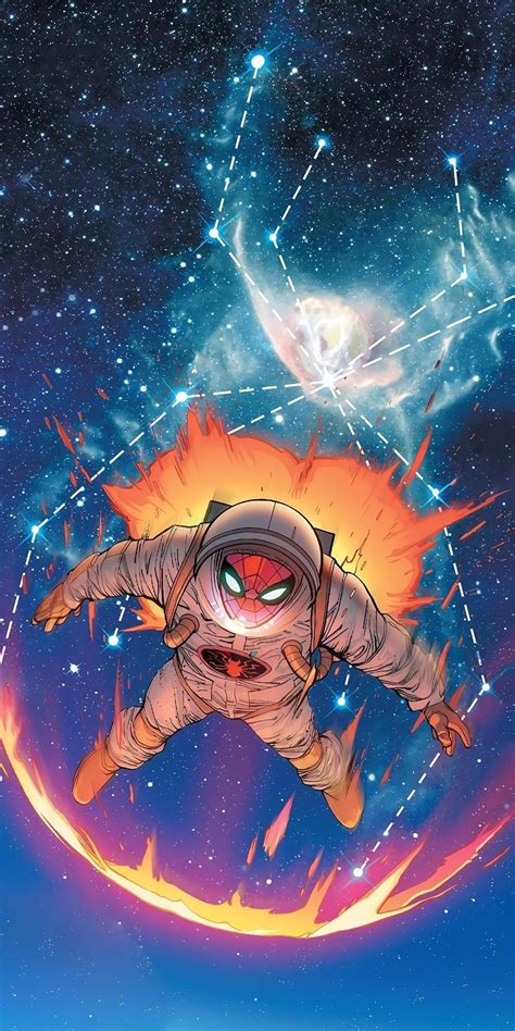 Download Spider Man Astronaut Suit Dive Art 1080x2160 Wallpaper