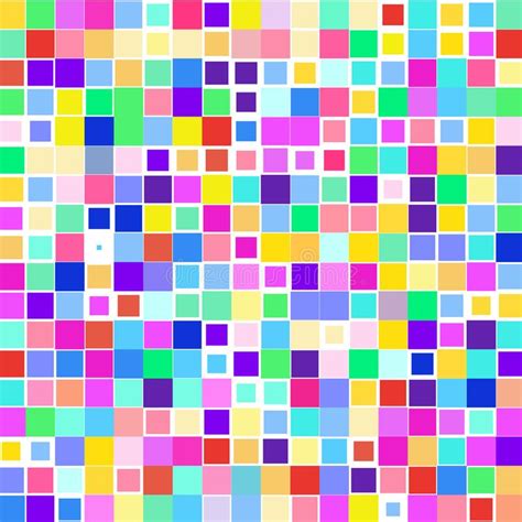 Mosaic Of A Bright Colorful Squares On A White Background Stock Vector