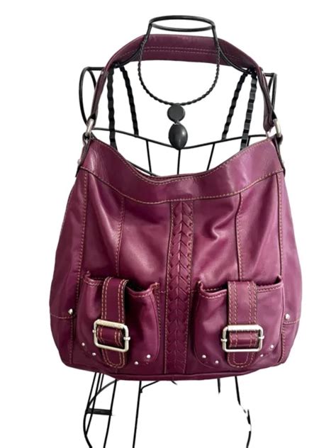 TIGNANELLO HANDBAG WOMENS Buttery Soft Dark Plum Leather Shoulder Hobo