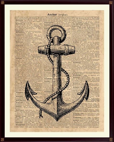 nautical anchor print sea art nautical decor vintage by dicosart