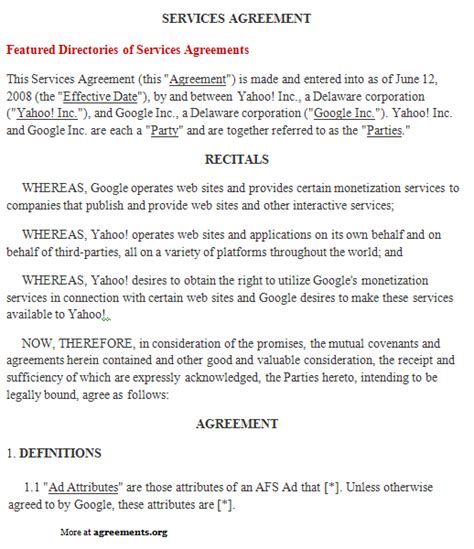 Service contracts are agreements between a customer or client and a person or company who will be providing services. Services Agreement Template - Download PDF | Agreements.org
