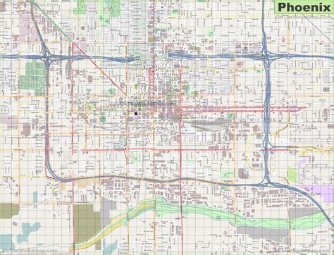Map Of Phoenix Street Streets Roads And Highways Of Phoenix