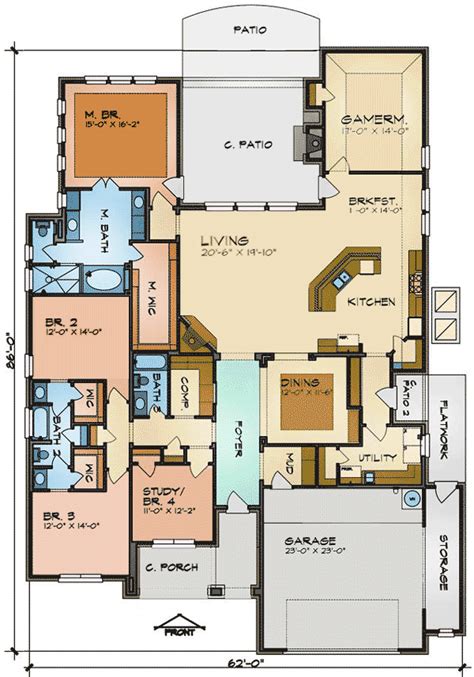 One Floor House Floor Plan Image To U