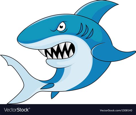 Shark Cartoon Royalty Free Vector Image Vectorstock