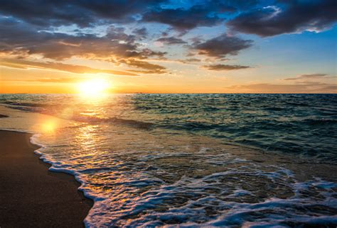 Colorful Ocean Beach Sunrise Stock Photo Download Image Now Istock