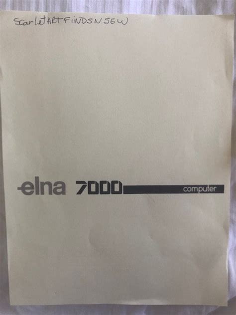 Elna 7000 Sewing Machine Manual Digital Not Hard Copy Etsy