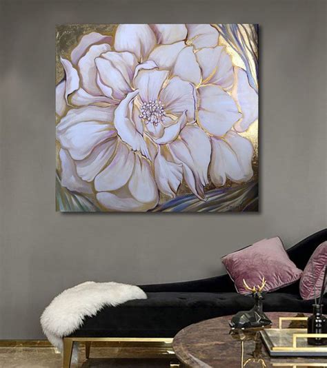 Gold Flower Modern Gold Leaf Art Acrylic Painting By Dmitry
