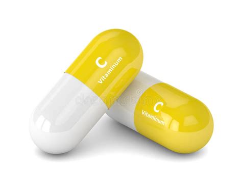 3d Render Of Vitamin C Pills Over White Stock Illustration
