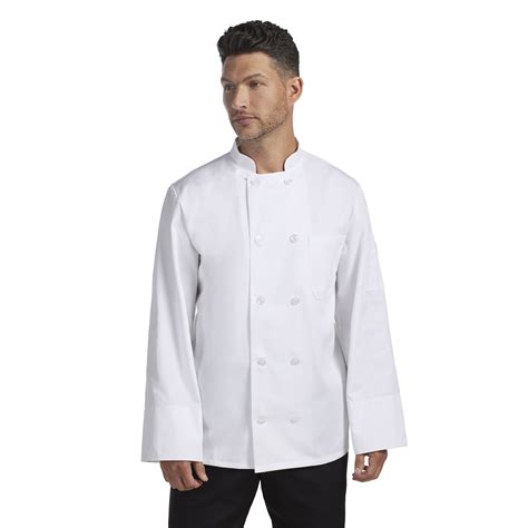 Long Sleeve Plastic Button Chef Coat Chefwear