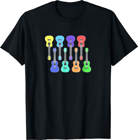 Amazon Com Ukulele T Shirt Multi Colored Uke Shirt Clothing