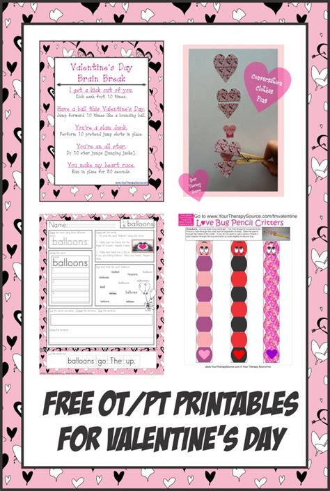 4 Free Valentines Day Printables For Ot And Pt Your Therapy Source