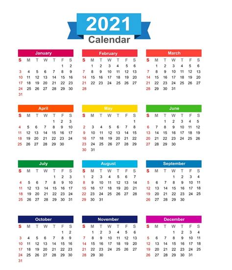 The calendars have large 2021 dates. 2021 Yearly Calendar Printable | Calendar 2021