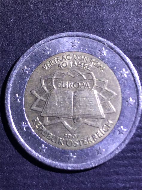 Autriche 2 Euro Commémorative 2007 Traité De Rome Pieces Eurotv Le