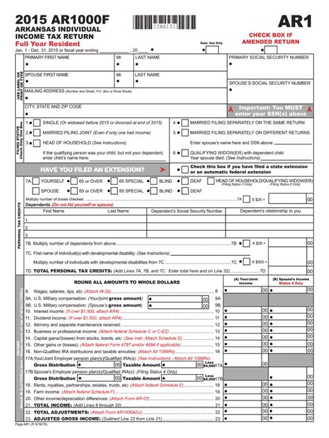 Arkansas Income Tax Forms Fillable Printable Forms Free Online