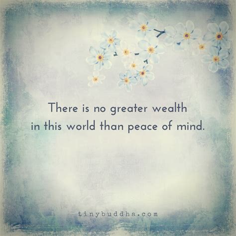 There Is No Greater Wealth In This World Than Peace Of Mind Buddha