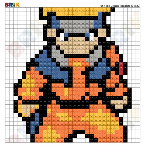 Naruto Pixel Art 32x32 Grid