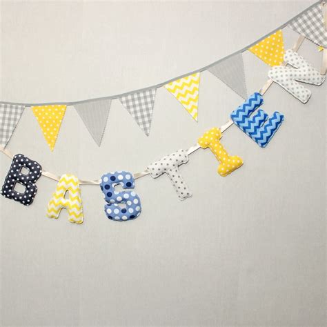 Guirlande Lettres Prénom Déco Chambre Bébé Lettre tissu enfant Cadeau Naissance Chambre d