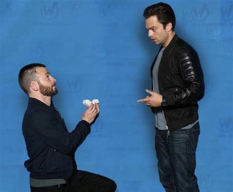 Anthony mackie and sebastian stan will always bring the fun to the party! Chris and Sebastian - Chris Evans & Sebastian Stan Photo (39684662) - Fanpop