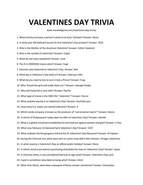 49 Best Valentines Day Trivia Questions And Answers
