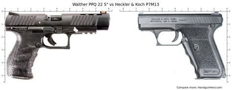 Walther PPQ 22 5 Vs Heckler Koch P7M13 Size Comparison Handgun Hero