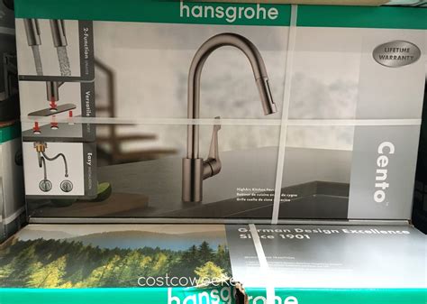 All hansgrohe kitchen faucets have a 150° swivel range, ceramic cartridge to prevent leaking & 3⁄8 compression fittings. Hansgrohe Cento HighArc Kitchen Faucet | Costco Weekender