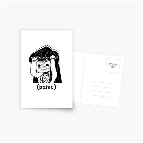 Funny Manga Panic Chibi Komi San Meme Postcard For Sale By
