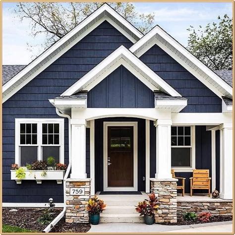 Pin By Courtney On Exterior Painting Ideas House Exterior Blue House