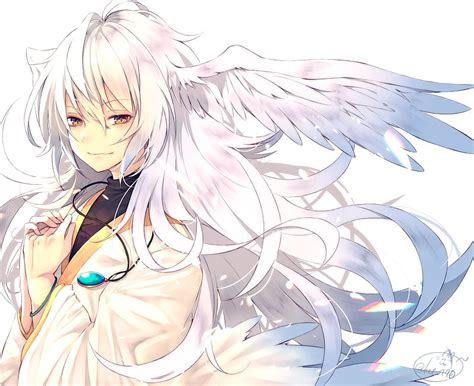 3840x2160px 4k Free Download Anime Girl White Hair Wings Necklace
