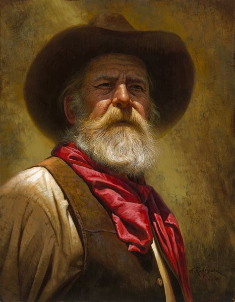 Artist Alfredo Rodriguez Portrait Painting Cowboy Art West Art