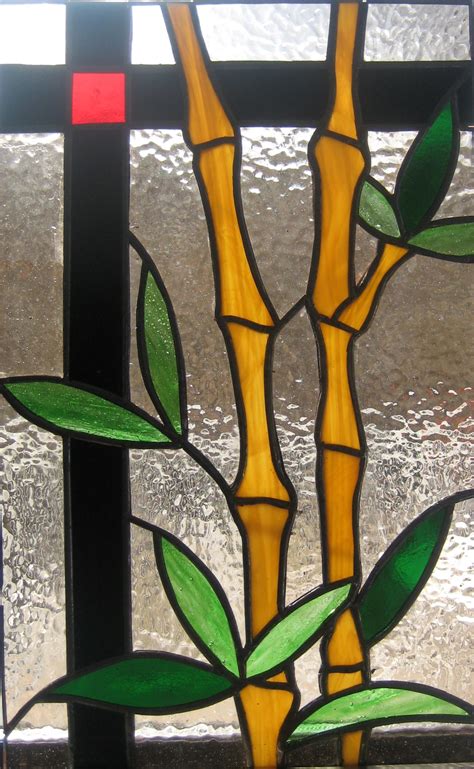 Oriental Bamboo Panel Stained Glass Paint Stained Glass Birds Art Stained Stained Glass