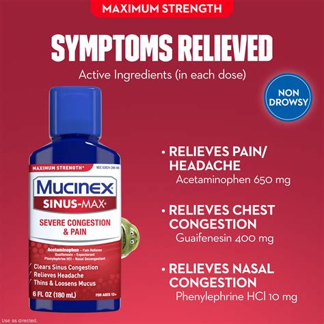 Mucinex Sinus-Max Maximum Strength Severe Congestion & Pain, Sinus