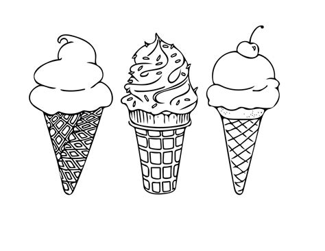 Ice cream cone template free printable. PRINTABLE COLORING SHEET Instant Download Ice Cream Cones