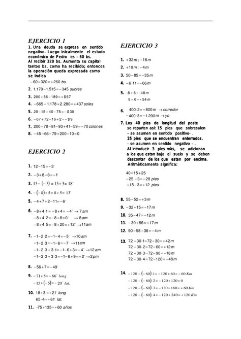 Una deuda se expresa en sentido ejercicio 3 negativo. Solucionario de baldor