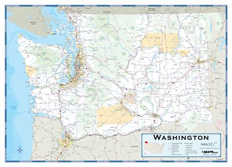 Washington Highway Wall Map