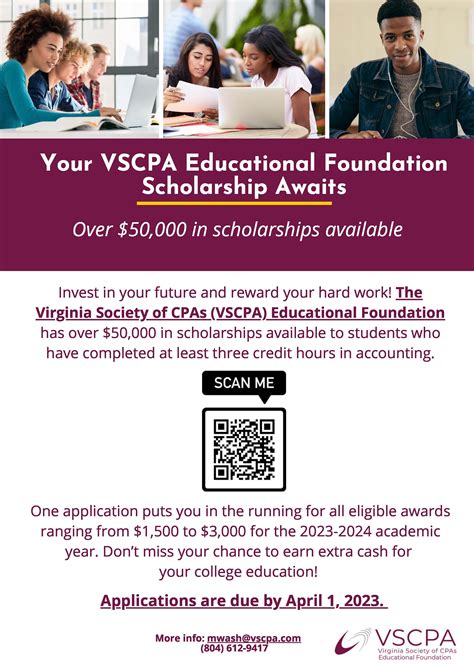 2023 2024 vscpa educational foundation scholarship opportunity costello college of business